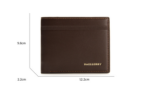 Men's wallet business casual short PU wallet cross