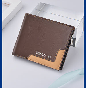 Men's Retro Personalized Soft Leather Wallet Short Wallet Multi-Card Slot Large-capacity Coin Purse