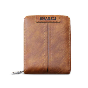 Fashion Men'S Short Wallet, Classic Hot Style, Horizontal Style, Large Capacity Zipper, Multi-Card Business Wallet