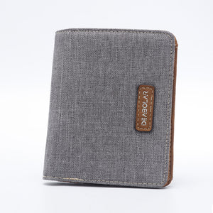 Hot-Selling Men's Short Wallet Student Japanese and Korean Casual Canvas Wallet Horizontal Ultra-thin Simple Wallet Trend