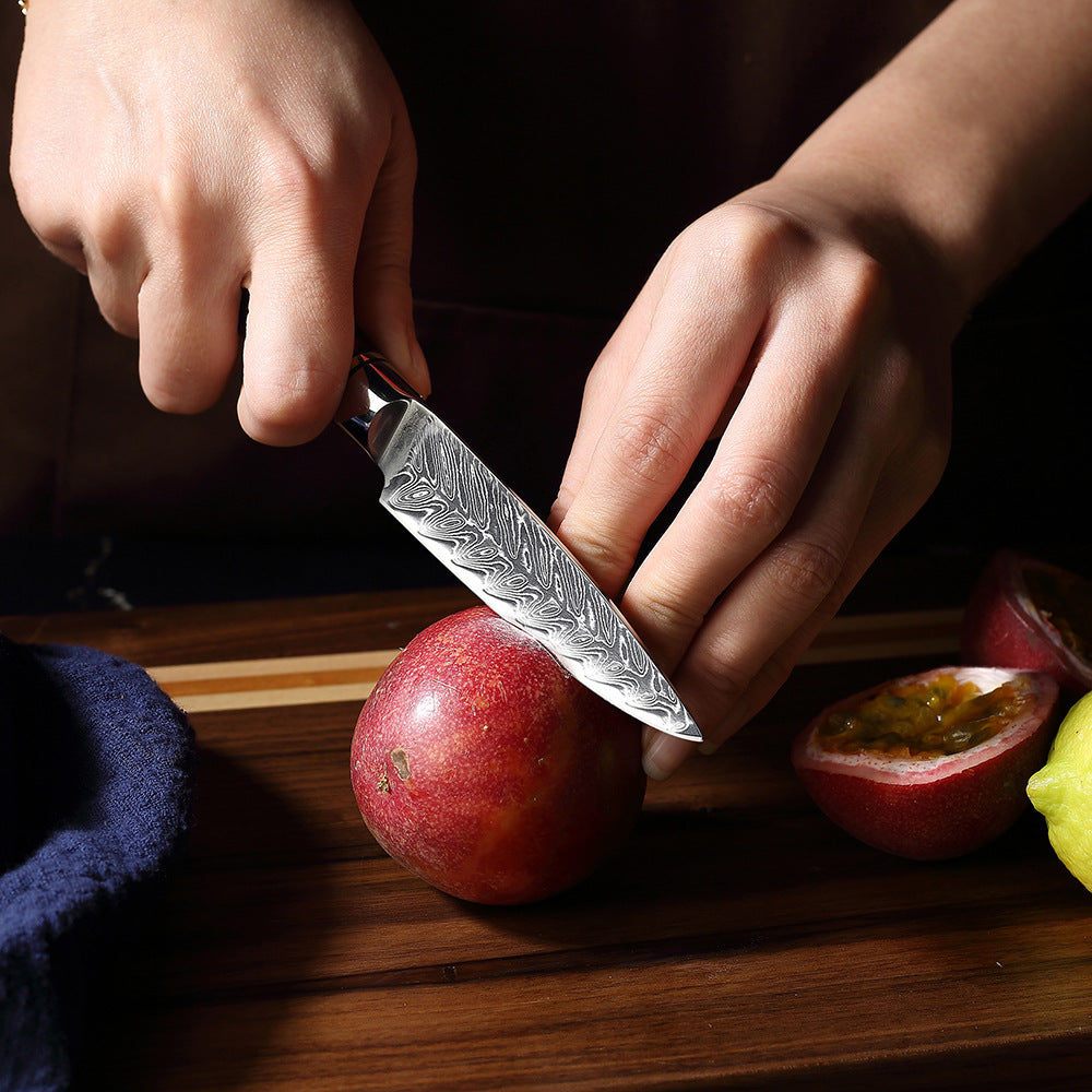 Damascus steel resin handle knife