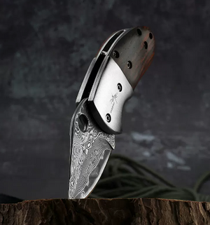 New Mini Damascus Steel Folding Knife