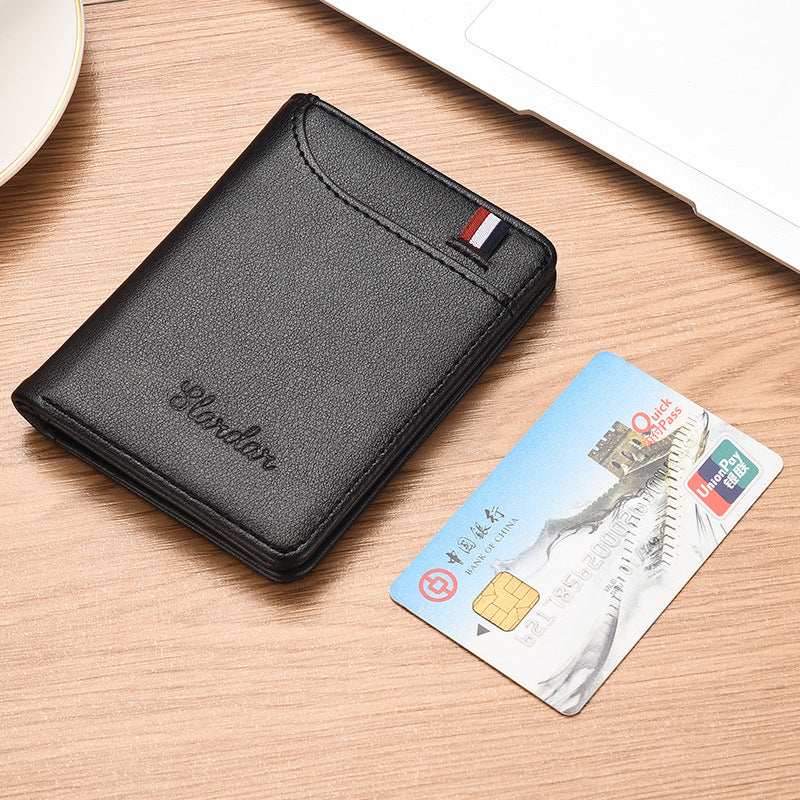 Ultra-thin Men's Vertical Mini Wallet Driver's License Bag