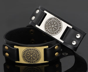 Leather amulet bracelet