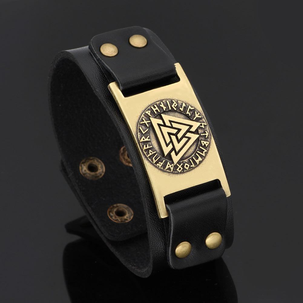 Leather amulet bracelet