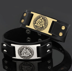 Leather amulet bracelet