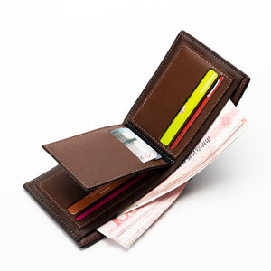Men's wallet business casual short PU wallet cross
