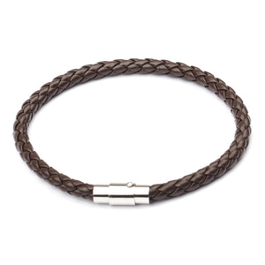 Magnetic Mens 6 Leather Cord Braided Bracelet