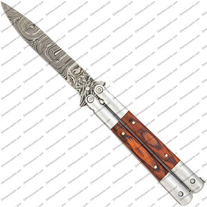 PERSONALIZED CUSTOM HANDMADE PERSONALIZED CUSTOM HANDMADE HEAVY DUTY FOLDING BUTTERFLY KNIVES STAINLESS STEEL WITH LEATHER SHEATH, BUTTERFLY