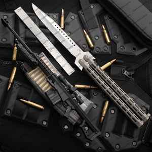 303 Stainless Steel Filipino Balisongs Butterfly Knives World Class Knives with Leather Sheath, Butterfly Knife
