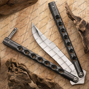 Cpm-154 Zirconium Filipino Balisongs Butterfly Knives Zirconium Handles World Class Knives with Leather Sheath