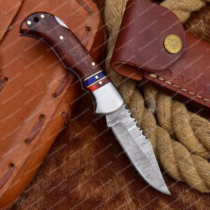 Hand Forged Damascus Spacer Folding Knife Tali