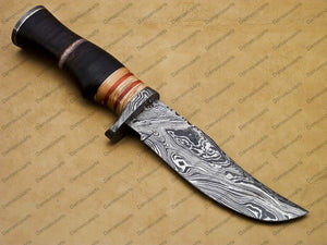 10" Personalized Damascus Knife 6 Inches Blade Damascus Hunting Fixed Blade Knife Damascus Hand Made Word Class Knives with sheath