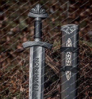 Hand Forged Damascus Steel Viking Sword Sharp / Battle Ready Medieval Sword, Northmen Viking Sword With Scabbard | Gift For Him