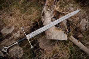 Handmade Damascus Steel Anduril Sword of Narsil the King Aragorn Best Anniversar