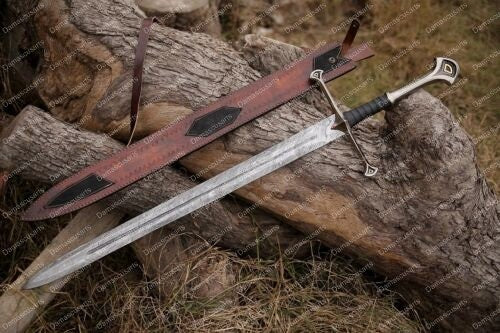 Handmade Damascus Steel Anduril Sword of Narsil the King Aragorn Best Anniversar