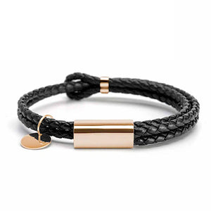 Leather Double Rope Braided Leather Lovers Bracelet