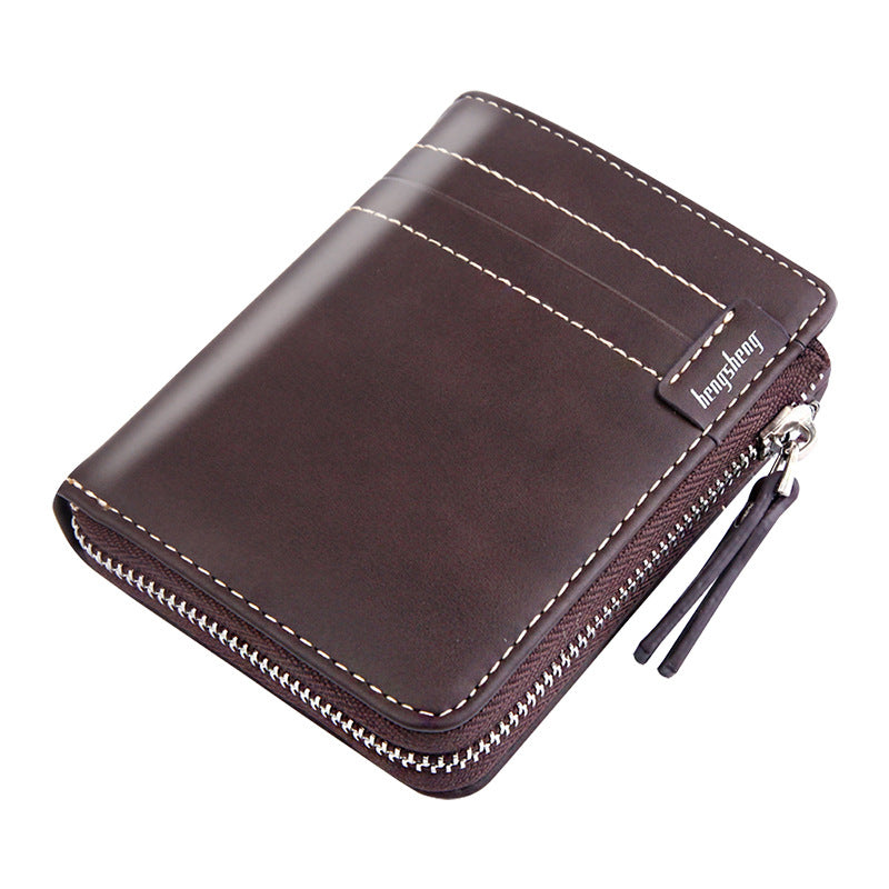 Men's Wallet Short Wallet Retro Zipper Dollar