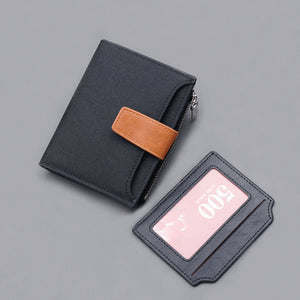 Men's Button Short Wallet Oxford Cloth Large Capacity Canvas Wallet