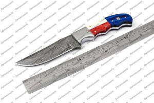 Personalized Custom Handmade Damascus Steel Hunting Skinner Knife Kitchen Knife, Damascus Knife Set, Kitchen knives With Leather Sheath