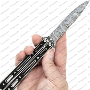 Personalized Custom Handmade Heavy Duty Balisongs Butterfly Stainless Steel with Leather Sheath