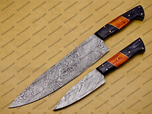 Damascus Knives BBQ all season Custom handmade Damascus steel kitchen/Chef knife set Vintage Knife Forged Steel Knife Perfect Gift