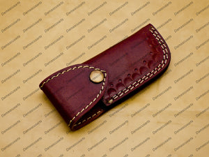 Personalized Damascus Folding Pocket Custom Blade Straight Razor very sharp with leather sheath