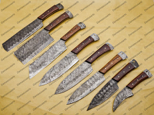 Damascus Chef Knife Vintage Knife Forged Steel Knife Perfect Gift Handcrafted Kitchen Assortment with Leather Sheath