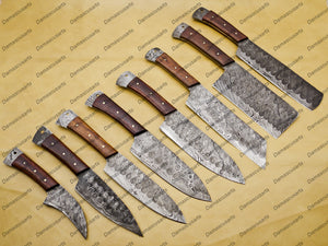 Damascus Chef Knife Vintage Knife Forged Steel Knife Perfect Gift Handcrafted Kitchen Assortment with Leather Sheath