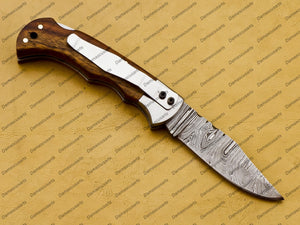 Personalized Custom Handmade Customize Damascus Knife Custom Pocket Fold Knife Groomsmen Gifts Anniversary Gift Authentic Damascus Steel Blade Gift for Him