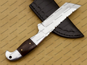 Personalized 9″ Long 440c High Mirror Polished Pocket Knives Handmade Damascus Pocket Folding Knife Hand Made World Class Knive with Sheath