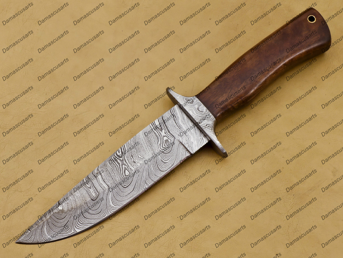 Personalized 11" Custom Handmade Damascus Gut Hook Hunting Fixed Blade Knife Damascus Handmade Word Class with Leather Sheath