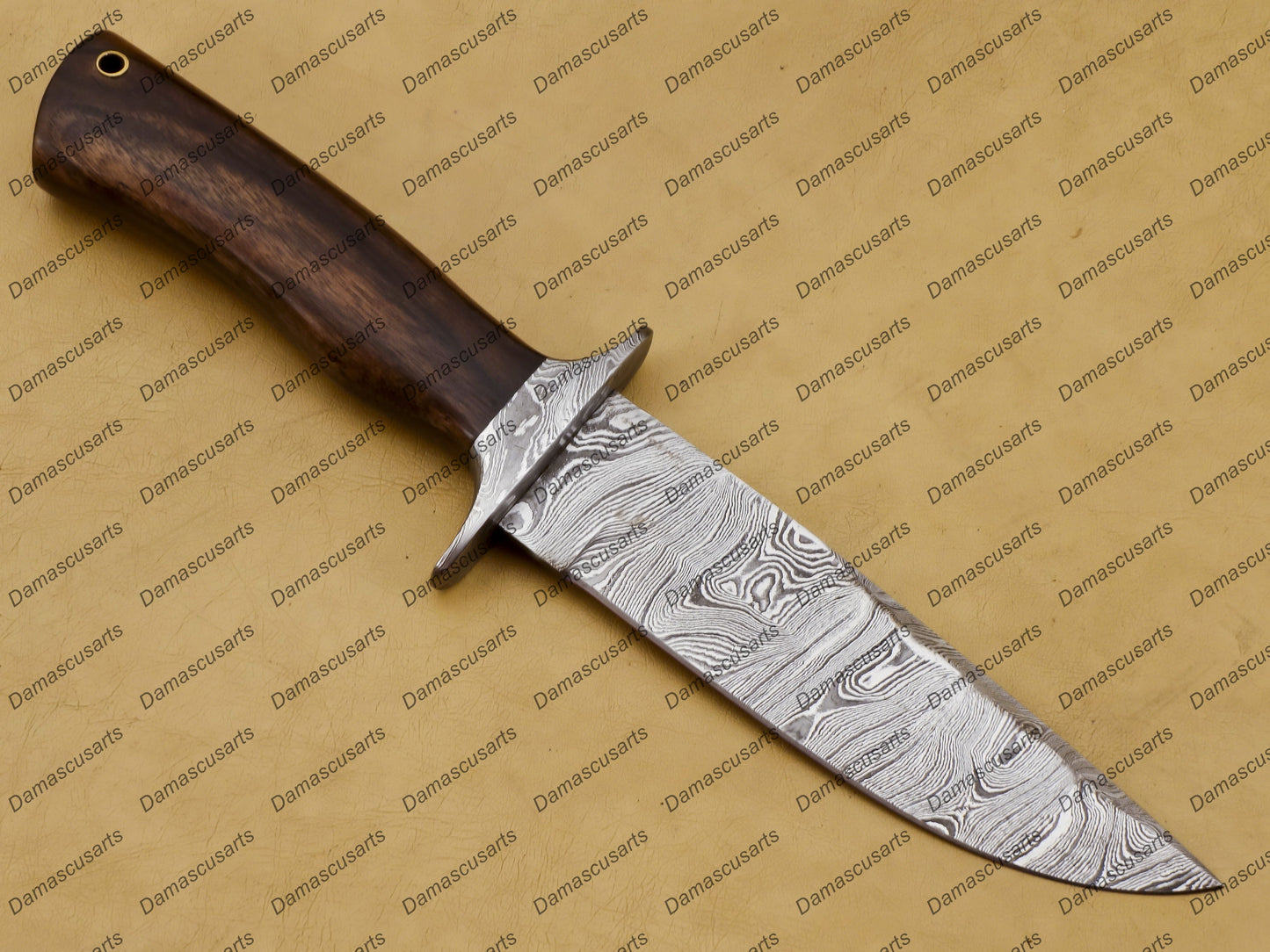 Personalized 11" Custom Handmade Damascus Gut Hook Hunting Fixed Blade Knife Damascus Handmade Word Class with Leather Sheath