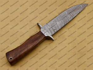 Personalized 11" Custom Handmade Damascus Gut Hook Hunting Fixed Blade Knife Damascus Handmade Word Class with Leather Sheath