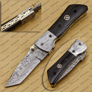 Personalized 7″ Long 3″blade” Damascus Pocket Knife Handmade Damascus Pocket Folding Knife Hand Made World Class Knives Usa Made