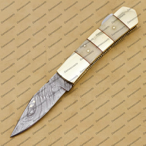 Personalized Custom Handmade 8" Mink Knife Handmade Stainless Steel Hunting Knife 3.5 Inches Blade Made in Usa with Leather Sheath
