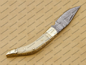 Personalized Custom Handmade  7.5" Mink Knife Handmade Stainless Steel Hunting Knife 3.5 Inches Blade Made in Usa with Leather Sheath