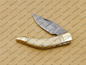 Personalized Custom Handmade  7.5" Mink Knife Handmade Stainless Steel Hunting Knife 3.5 Inches Blade Made in Usa with Leather Sheath