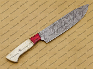 Fish Chef Knife12″ Long 8 “Blade ” Razor Sharp Hand Made Damascus Steel Chef Knives Hand Made Word Class Knives Made in USA
