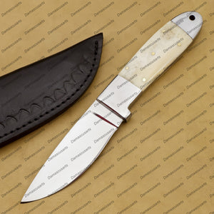 Personalized Custom Handmade 9"mink Knife Handmade Stainless Steel Hunting Knife Inches Blade Made with Leather Sheath
