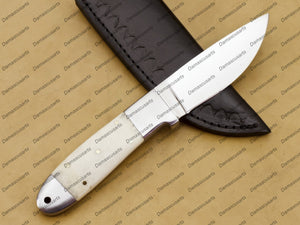 Personalized Custom Handmade 9"mink Knife Handmade Stainless Steel Hunting Knife Inches Blade Made with Leather Sheath