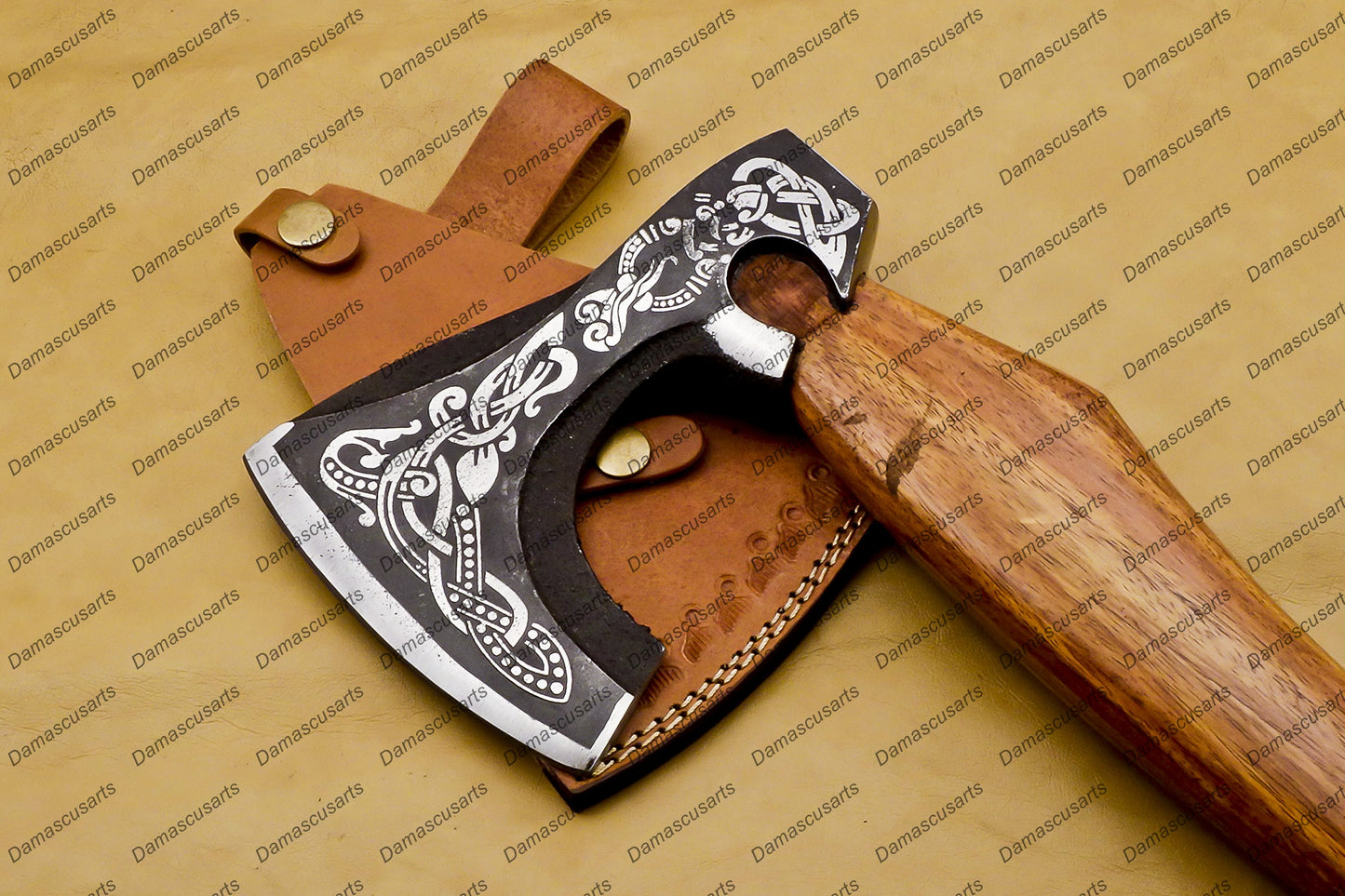 Engrave able Custom Handmade Carbon Steel Axe Viking Hunting CAMPING AXE Vantage AXE Battle with Beautiful Design of Wood Handle