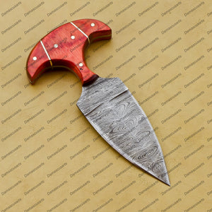 Personalized Custom Handmade Dagger Hunting Knife Handmade Damascus Boot Throwing Kunai Knife Fixed Blade Hand Forged Knife Leather Sheath Gift for Him