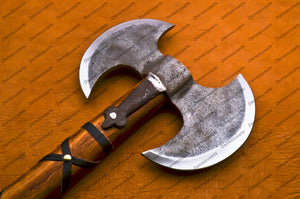 Personalized Custom Handmade 20"hand Forged Handmade Damascus Steel Blade Knife| Hatchet| Axe Walnut Wood| with Leather Sheath