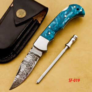 Personalized Handmade Damascus Pocket/Folding Knife
