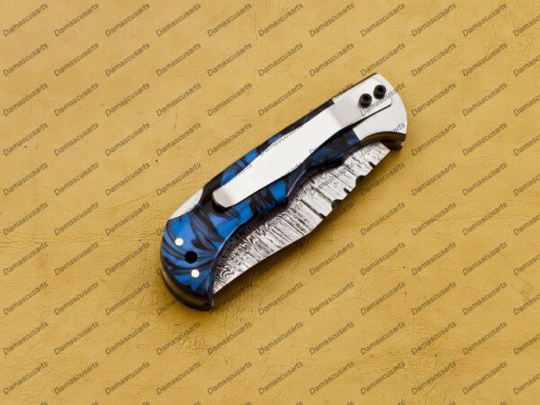 Personalized Damascus Folding Pocket Knife